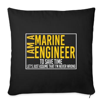 Marine engineer -funny electrical engineer - Sofa pillowcase 17,3'' x 17,3'' (45 x 45 cm) - black - Front