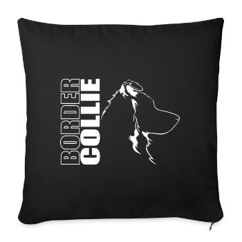 BORDER COLLIE Dogs Dog Herding Dog Wilsigns - Sofa pillowcase 17,3'' x 17,3'' (45 x 45 cm) - black - Front