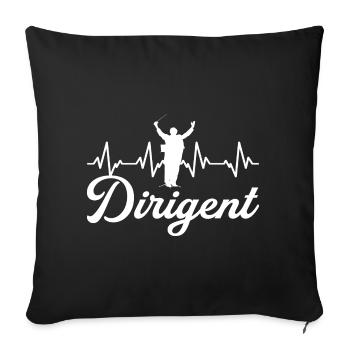 Dirigent Dirigentin Dirigieren Chor Herzschlag - Sofakissenbezug 45 x 45 cm - Schwarz - Vorne
