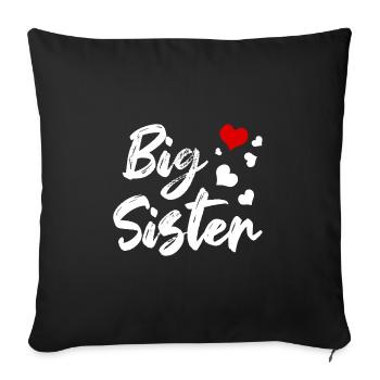 Grande Sœur Frères et sœurs Chérie - Housse de coussin décorative 45 x 45 cm - noir - Devant