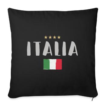 Italy Soccer Football Fan Shirt Flag - Sofa pillowcase 17,3'' x 17,3'' (45 x 45 cm) - black - Front