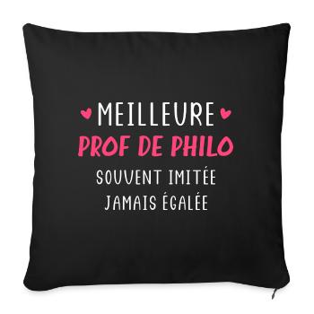 Souvent imitée jamais égalée meilleure prof philo - Housse de coussin décorative 45 x 45 cm - noir - Devant