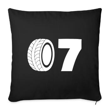 Motorsport tyre number 07 - Sofa pillowcase 17,3'' x 17,3'' (45 x 45 cm) - black - Front