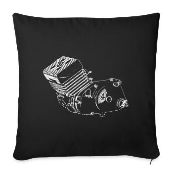 Simson S51 Engine M54 - M541 - DDR - Sofa pillowcase 17,3'' x 17,3'' (45 x 45 cm) - black - Front