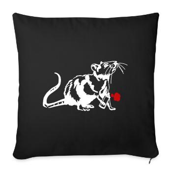 Street Art Rat with Graffiti Can - Sofa pillowcase 17,3'' x 17,3'' (45 x 45 cm) - black - Front