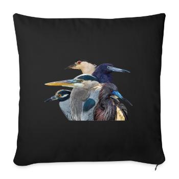 Herons - Sofa pillowcase 17,3'' x 17,3'' (45 x 45 cm) - black - Front