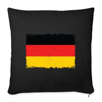 Grunge German flag - Sofa pillowcase 17,3'' x 17,3'' (45 x 45 cm) - black - Front