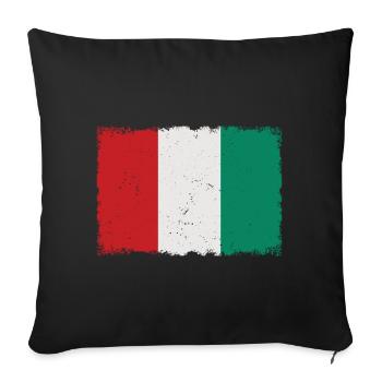 Grunge Italy Flag - Sofa pillowcase 17,3'' x 17,3'' (45 x 45 cm) - black - Front