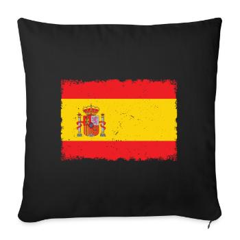 Flag Spain Grunge - Sofa pillowcase 17,3'' x 17,3'' (45 x 45 cm) - black - Front