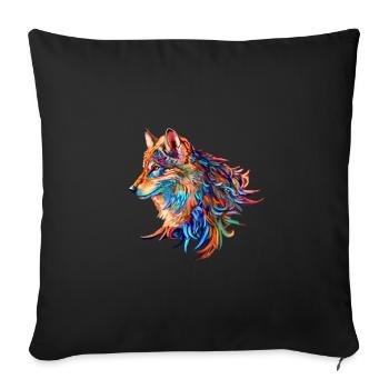 Wolf - Sofakissenbezug 45 x 45 cm - Schwarz - Vorne