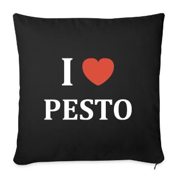 i love pesto - Housse de coussin décorative 45 x 45 cm - noir - Devant