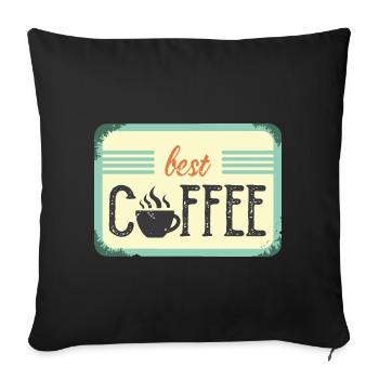 best coffee café Dear Friends Symbol icon Logo - Sofa pillowcase 17,3'' x 17,3'' (45 x 45 cm) - black - Front