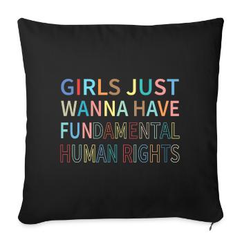 Les filles veulent juste s’amuser- droits de l’homme - Housse de coussin décorative 45 x 45 cm - noir - Devant
