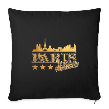 Paris France City Skyline Home Love - Sofa pillowcase 17,3'' x 17,3'' (45 x 45 cm) - black - Front