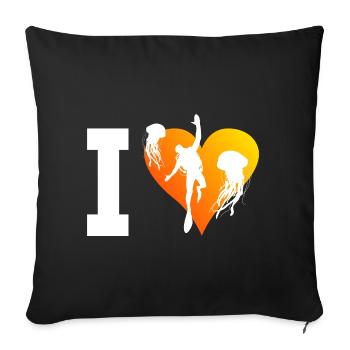 Plongée libre Scuba Diver Dive Diver Divers - Housse de coussin décorative 45 x 45 cm - noir - Devant