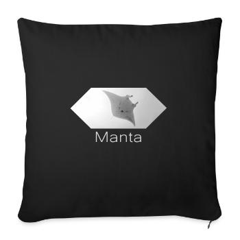 Manta Rochen diving - Sofakissenbezug 45 x 45 cm - Schwarz - Vorne