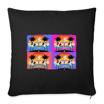 Obstacle course vs obstacle parking meter - Sofa pillowcase 17,3'' x 17,3'' (45 x 45 cm) - black - Front