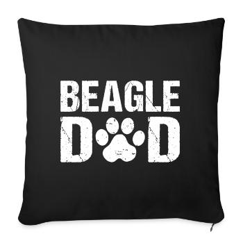 Beagle Dad Beagle Hunde - Sofakissenbezug 45 x 45 cm - Schwarz - Vorne