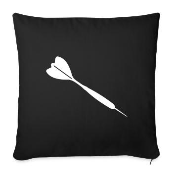 Flèche fléchette blanche - Housse de coussin décorative 45 x 45 cm - noir - Devant