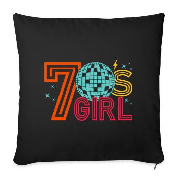 70s Girl 70s Girl Hippie - Sofa pillowcase 17,3'' x 17,3'' (45 x 45 cm) - black - Front