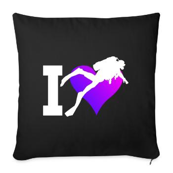 Plongée Scuba Taucher Taucher Diver Plongée libre - Housse de coussin décorative 45 x 45 cm - noir - Devant