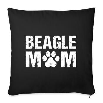 Beagle Mom Beagle Hunde - Sofakissenbezug 45 x 45 cm - Schwarz - Vorne
