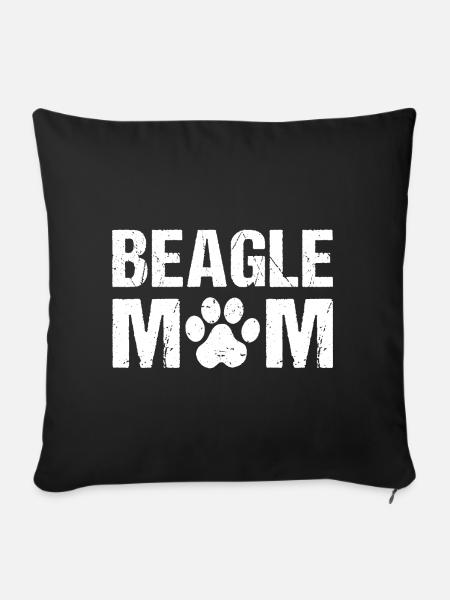 Beagle Mom Beagle Hunde - Sofakissenbezug 45 x 45 cm - Schwarz
