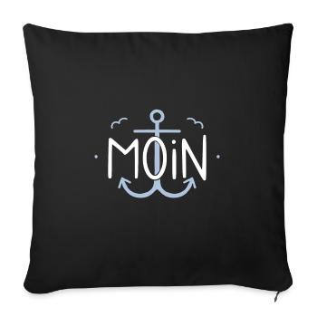 Moin Anker - Sofakissenbezug 45 x 45 cm - Schwarz - Vorne
