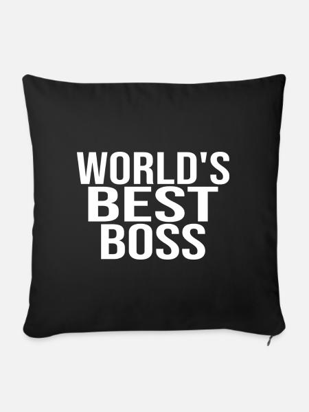 World's Best Boss - Pudebetræk 45 x 45 cm - sort