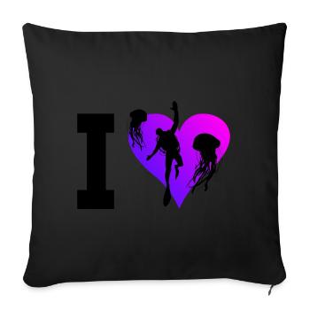 Plongeurs Plongeurs Plongée Hommes Plongée Libre - Housse de coussin décorative 45 x 45 cm - noir - Devant