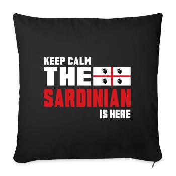 Keep Calm Sardinia flag design - Sofa pillowcase 17,3'' x 17,3'' (45 x 45 cm) - black - Front