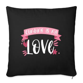 Climbing Mountaineering Mountains Love Gift - Sofa pillowcase 17,3'' x 17,3'' (45 x 45 cm) - black - Front