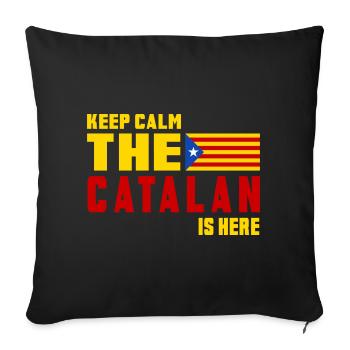 Design du drapeau de la Catalogne Keep - Housse de coussin décorative 45 x 45 cm - noir - Devant