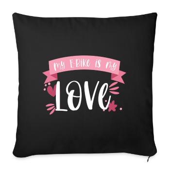 E-Bike Bike E Bike Battery Love Gift - Sofa pillowcase 17,3'' x 17,3'' (45 x 45 cm) - black - Front