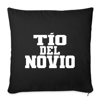 Tio del Novio Groom's Uncle Men Wedding Gift - Sofa pillowcase 17,3'' x 17,3'' (45 x 45 cm) - black - Front