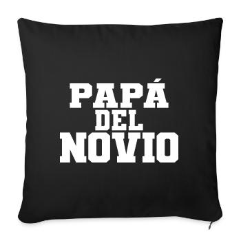Papa del Novio Groom's Father Wedding Gift - Sofa pillowcase 17,3'' x 17,3'' (45 x 45 cm) - black - Front
