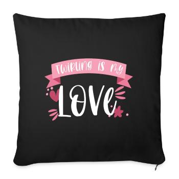 Baton Twirling Sport Leidenschaft Geschenk - Sofakissenbezug 45 x 45 cm - Schwarz - Vorne