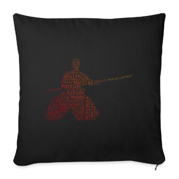 Aïkidoka Aïkidoka Hommes Arts Martiaux Femmes Arts Martiaux Arts Martiaux - Housse de coussin décorative 45 x 45 cm - noir - Devant