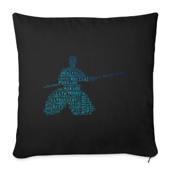 Aïkido Aikidoka Femmes Arts Martiaux Arts Martiaux - Housse de coussin décorative 45 x 45 cm - noir - Devant