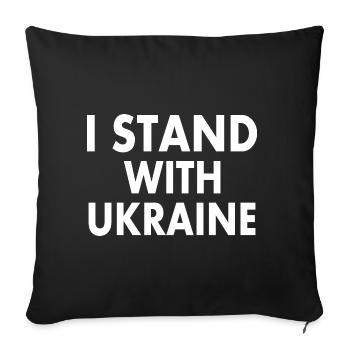 I stand with ukraine - Housse de coussin décorative 45 x 45 cm - noir - Devant
