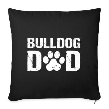 Bouledogue Papa Bouledogues - Housse de coussin décorative 45 x 45 cm - noir - Devant