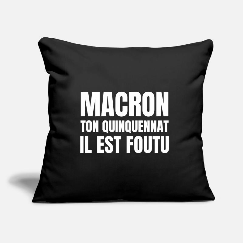 Macron, réforme des retraites Housse de coussin décorative 45 x 45 cm