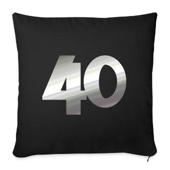 geschenk, 40 metallisch - Sofakissenbezug 45 x 45 cm - Schwarz - Vorne