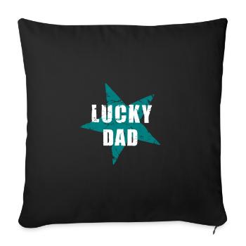 LUCKY DAD - GlücksTshirt - used look - Stern - Sofa pillowcase 17,3'' x 17,3'' (45 x 45 cm) - black - Front