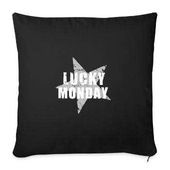 LUCKY MONDAY - GlücksTshirt - used look - Stern - Sofa pillowcase 17,3'' x 17,3'' (45 x 45 cm) - black - Front
