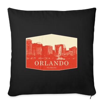 Orlando Skyline Vintage Florida - Sofa pillowcase 17,3'' x 17,3'' (45 x 45 cm) - black - Front