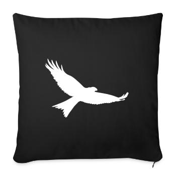 Bird of prey in white - Sofa pillowcase 17,3'' x 17,3'' (45 x 45 cm) - black - Front