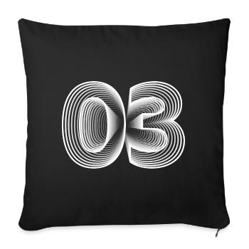 2003 - Sofa pillowcase 17,3'' x 17,3'' (45 x 45 cm) - black - Front