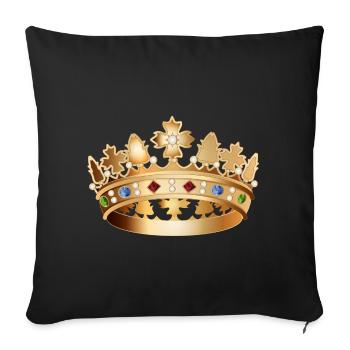 Fascinating, detailed gold-colored crown - Sofa pillowcase 17,3'' x 17,3'' (45 x 45 cm) - black - Front