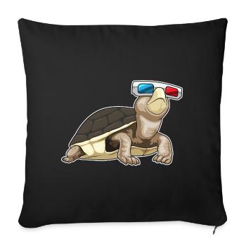 Turtle Glasses - Sofa pillowcase 17,3'' x 17,3'' (45 x 45 cm) - black - Front